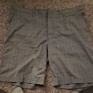 PGA Tour Men's Checkered Gray Shorts